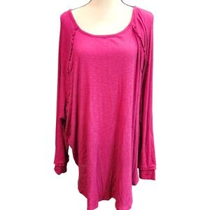 LC Lauren Conrad Womens Plus 4X Wine Chalet Raglan Sleeve‎ Knit Top NWT